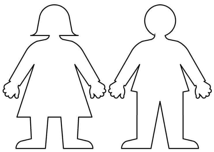 Dibujo de Esquema de Dos Personas para Colorear