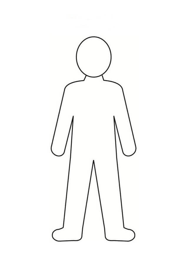 Dibujo de Esquema de la Persona del Cuerpo para Colorear