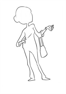Dibujo de Esquema de Persona Dama para Colorear