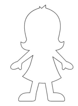 Dibujo de Esquema de Persona de niña pequeña para Colorear