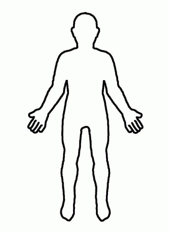 Dibujo de Esquema de Persona Fuerte para Colorear