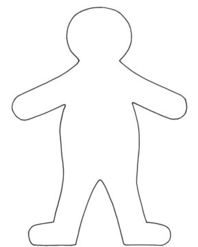 Dibujo de Esquema de Persona Gorda para Colorear