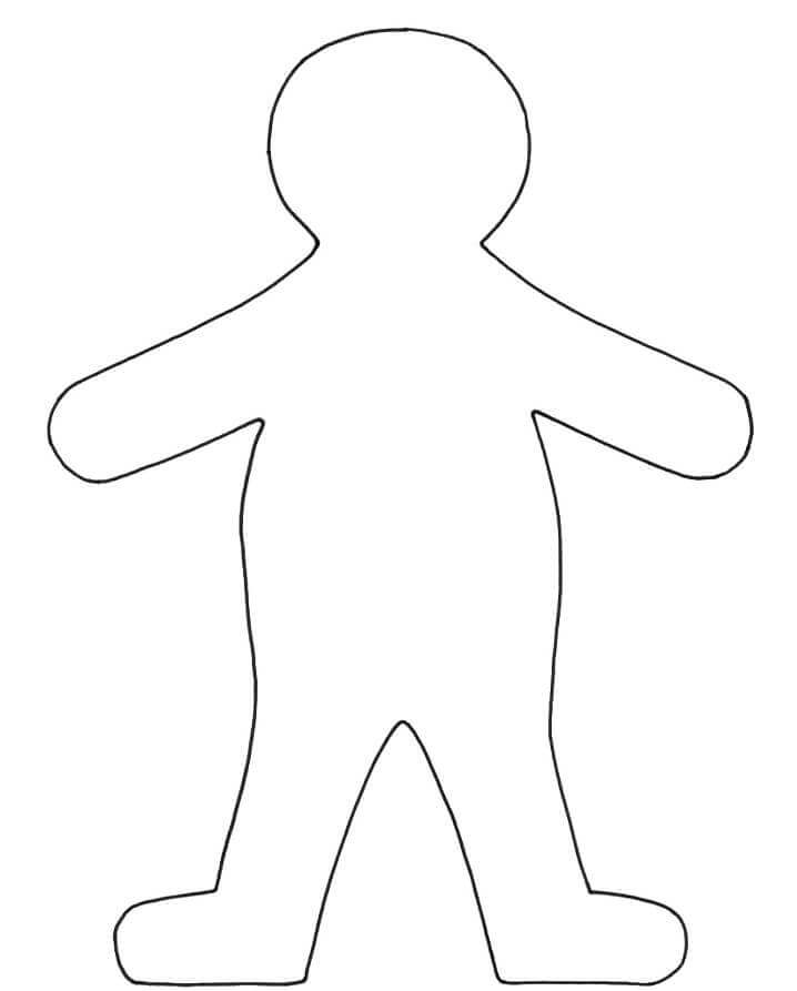 Dibujo de Esquema de Persona Gorda para Colorear
