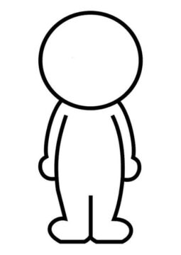 Dibujo de Esquema de Persona pequeña para Colorear
