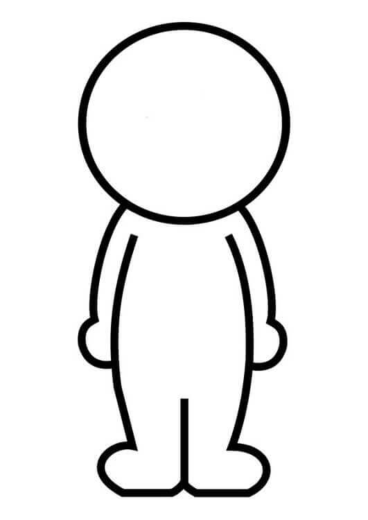 Dibujo de Esquema de Persona pequeña para Colorear