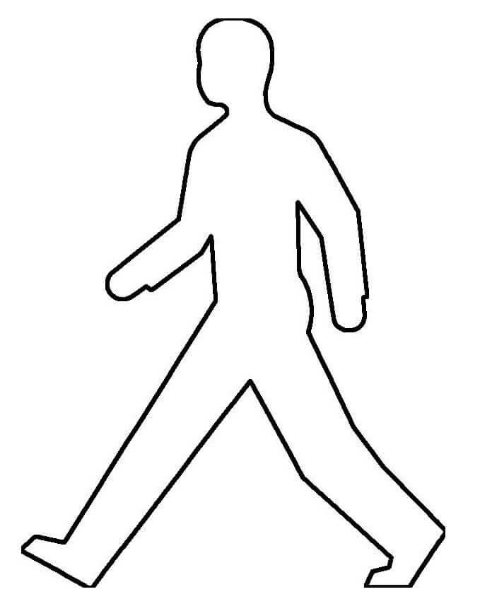 Dibujo de Esquema de Persona Que Camina para Colorear