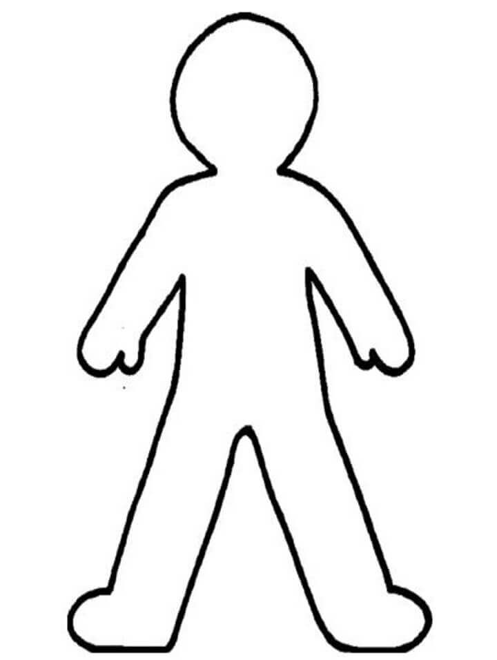 Dibujo de Esquema de Persona Simple para Colorear