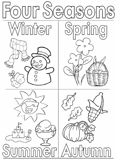 Dibujo de Cuatro Estaciones para Colorear
