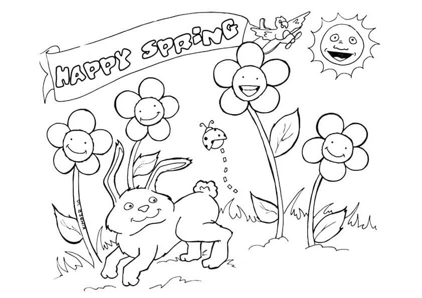 Dibujo de Feliz Primavera para Colorear