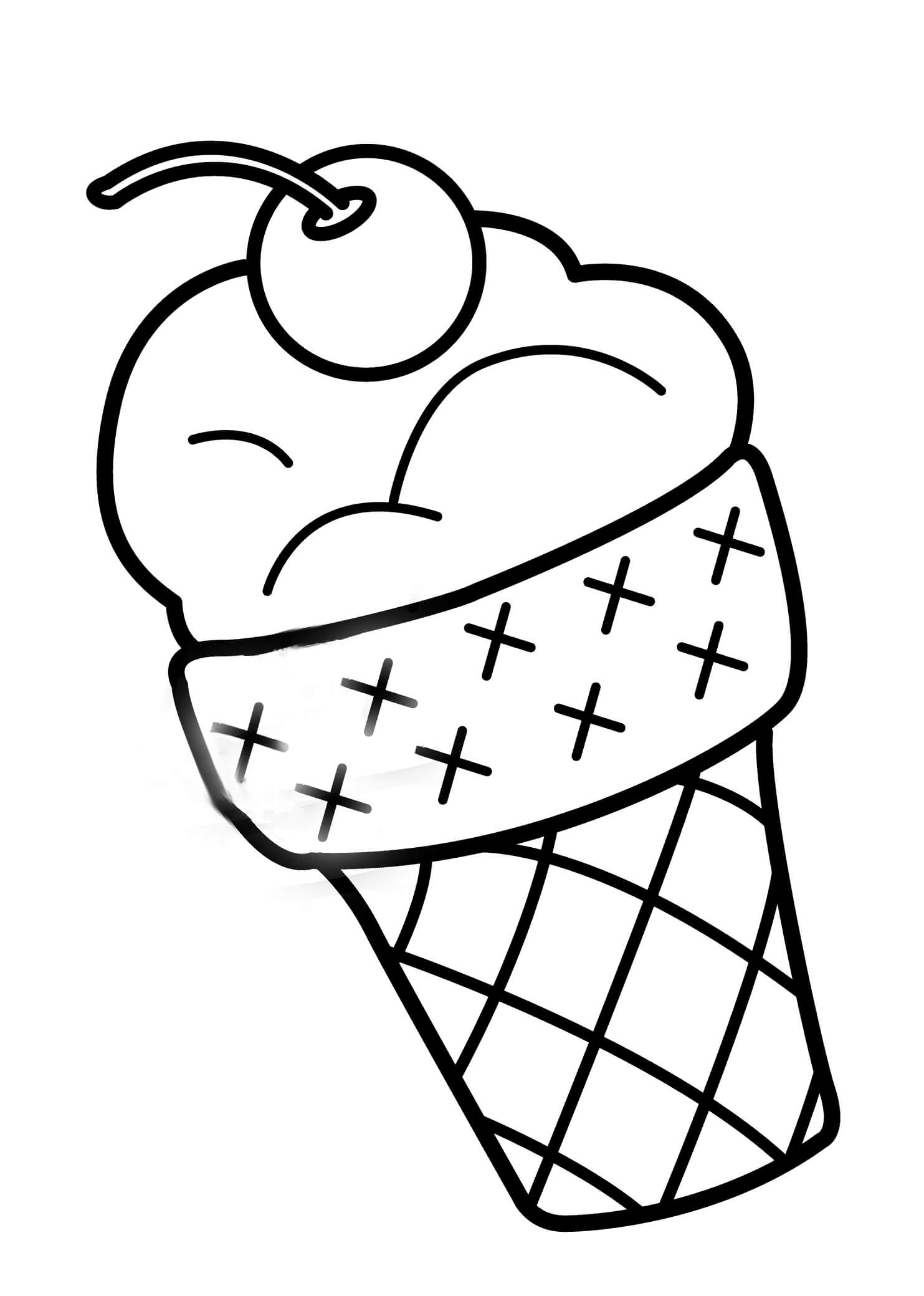 Dibujo de Helado en el Verano para Colorear