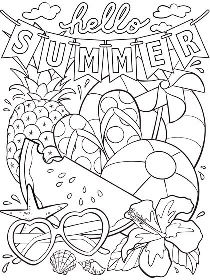 Dibujo de Hola Verano para Colorear