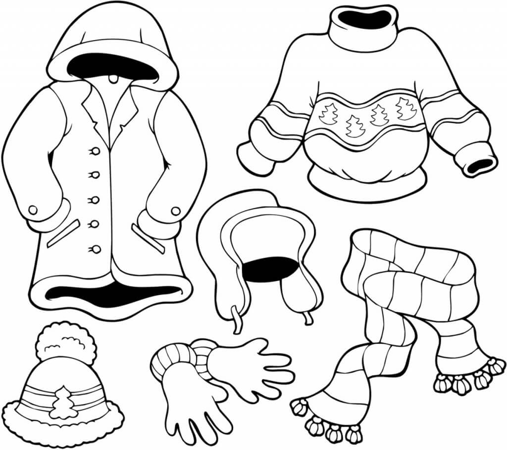 Dibujo de Moda en Invierno para Colorear