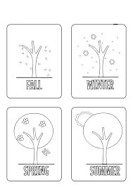 Dibujo de Pintura de las Cuatro Estaciones para Colorear
