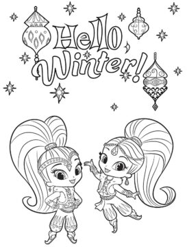 Dibujo de Shine And Shimmer Hola al Invierno para Colorear