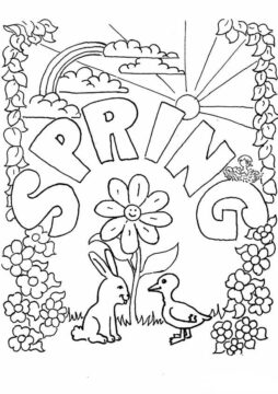 Dibujo de Temporadas de Primavera para Colorear