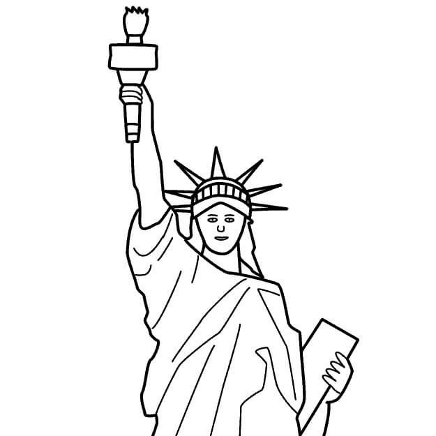 Dibujo de Cien Estatua de la Libertad para Colorear