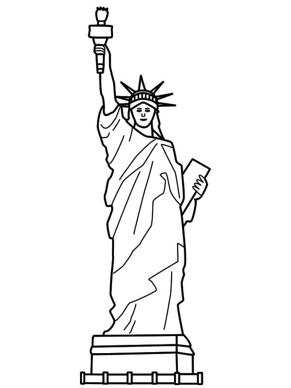 Dibujo de Estatua básica de la Libertad para Colorear