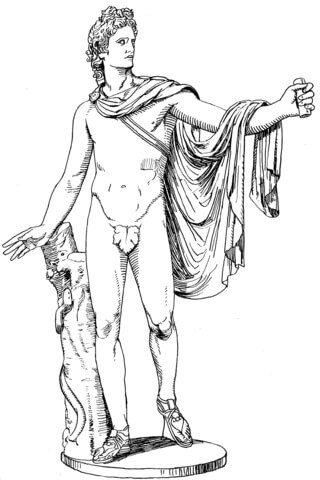 Dibujo de Estatua de Apolo para Colorear