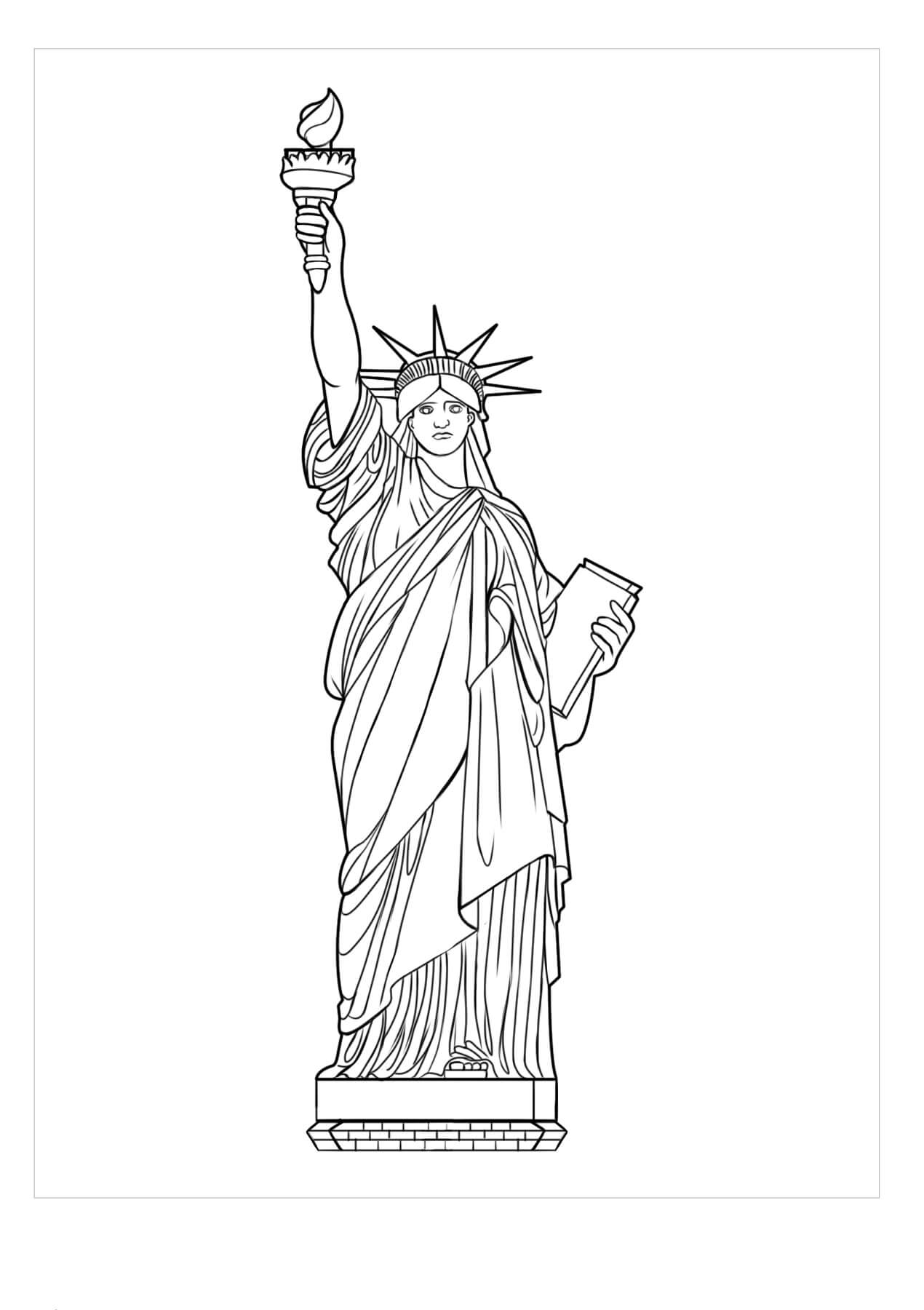 Dibujo de Estatua de la Libertad de Simples para Colorear