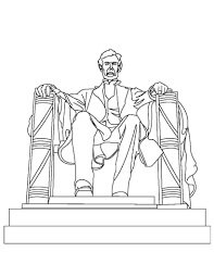 Dibujo de Estatua del Monumento a Lincoln para Colorear