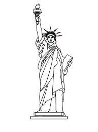 Dibujo de Estatua Normal de la Libertad para Colorear