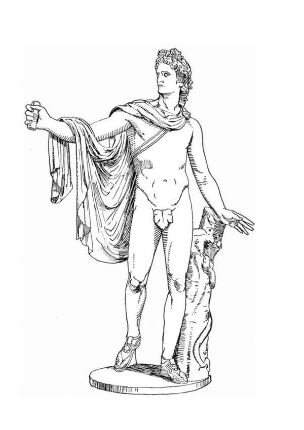 Dibujo de Estatua Romana para Colorear