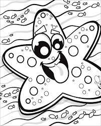 Dibujo de Estrella de Mar Divertida para Colorear