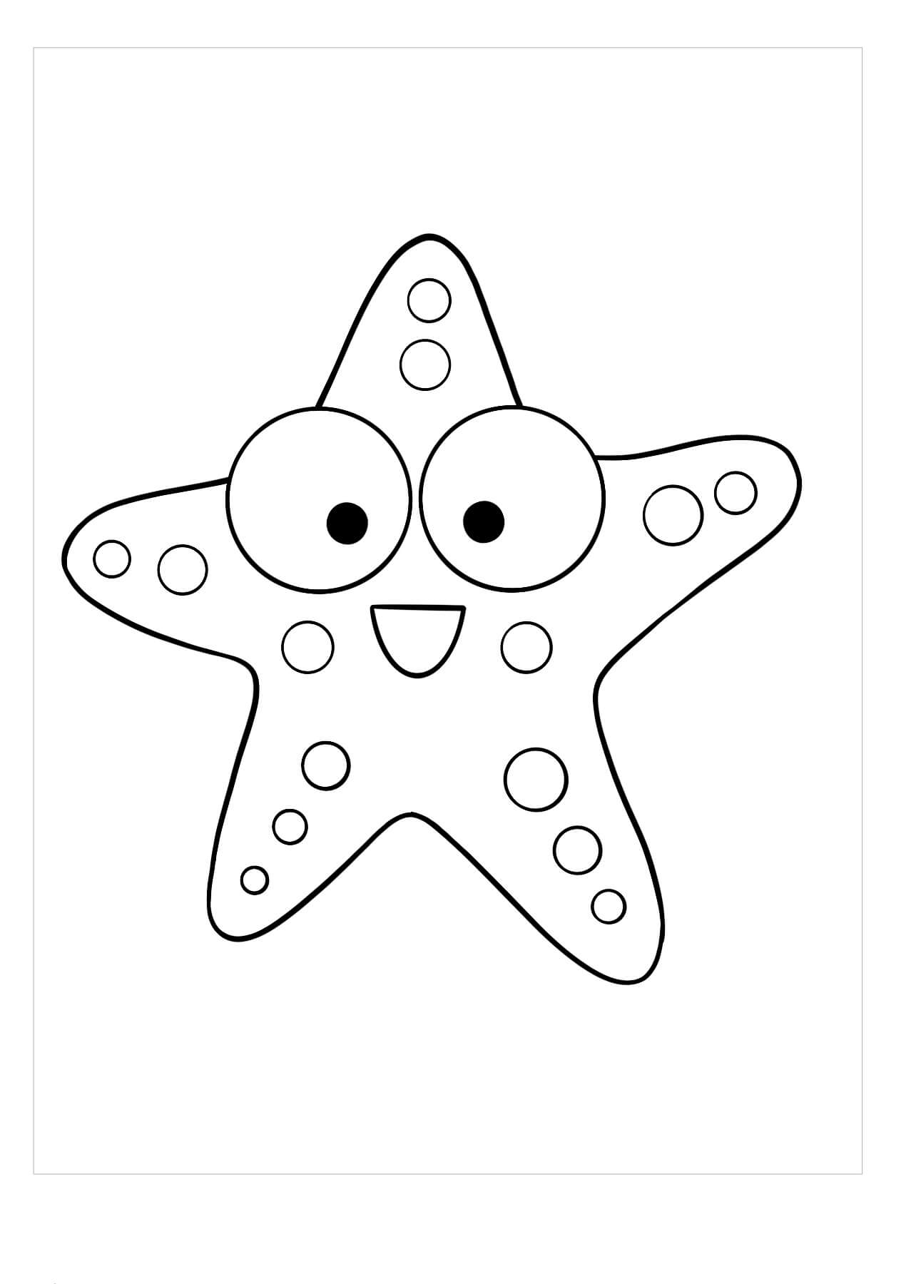 Dibujo de Estrella de Mar Divertido para Colorear