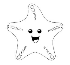 Dibujo de Estrella de Mar Feliz para Colorear