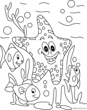 Dibujo de Estrella y Pez para Colorear