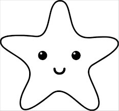 Dibujo de Sonrisa Fcil de Estrella de Mar para Colorear