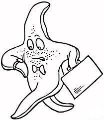 Dibujo de Starfish Llega Tarde al Trabajo para Colorear