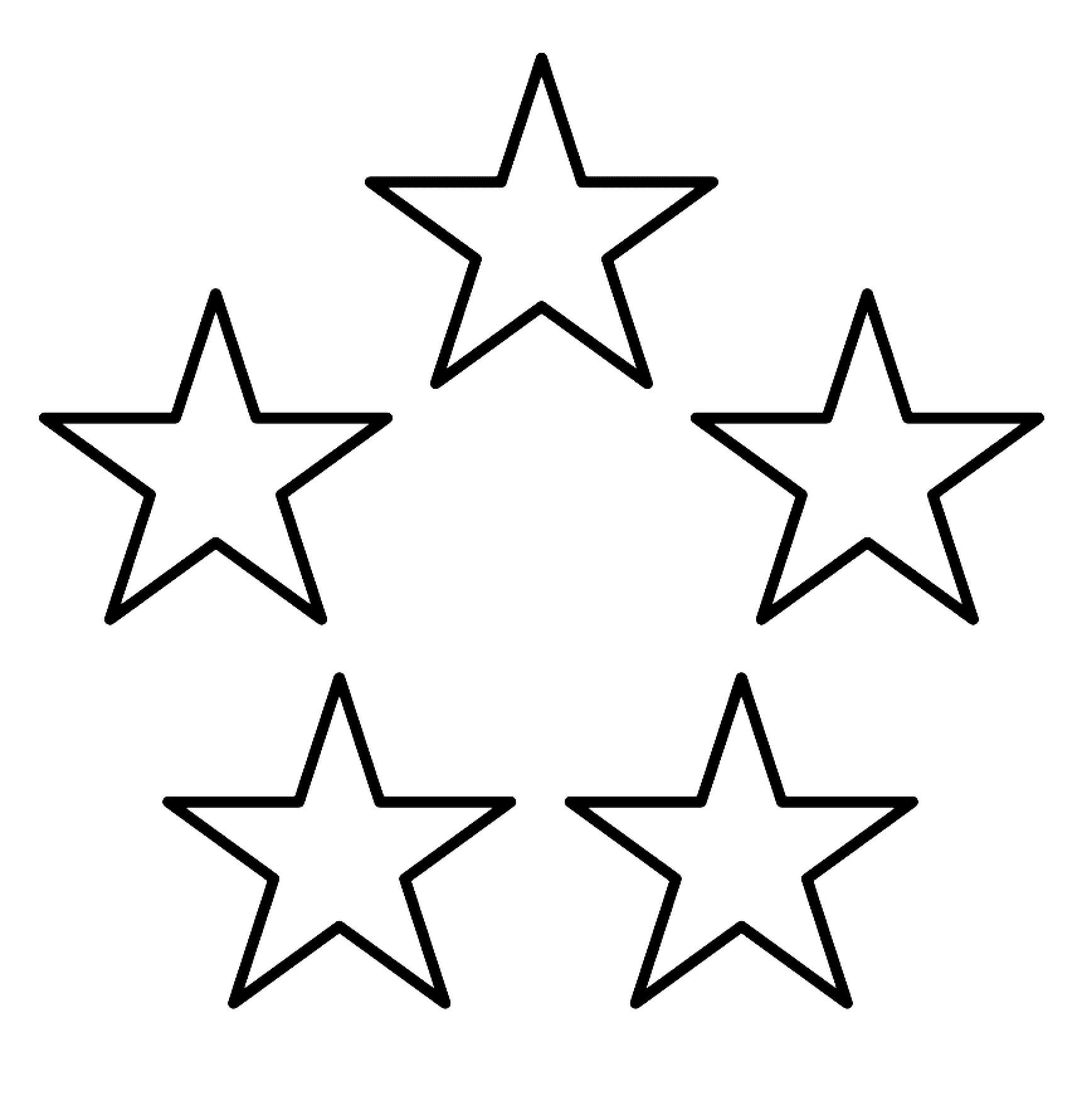 Dibujo de Cinco Estrellas para Colorear