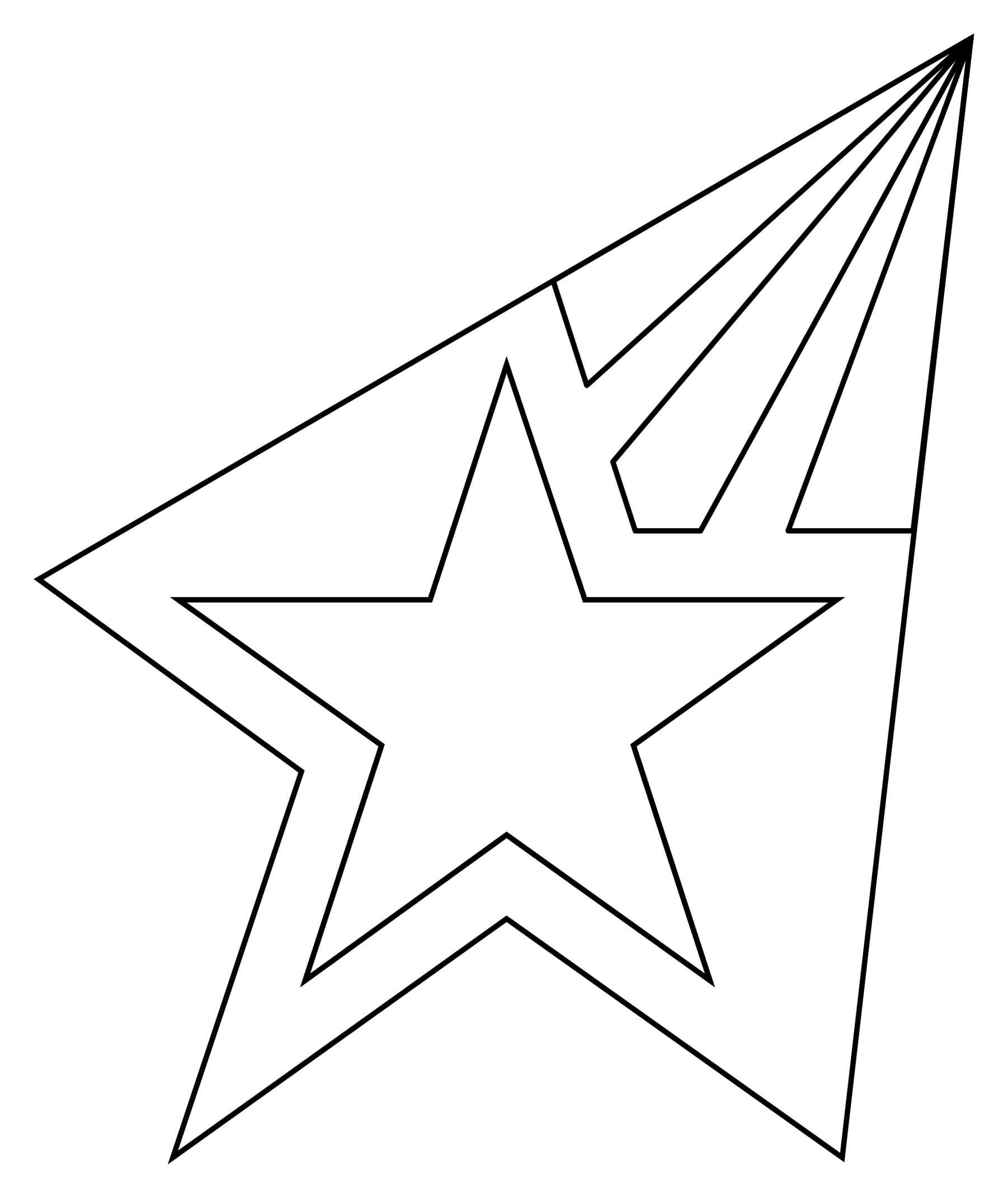 Dibujo de Estrella Fugaz básica para Colorear