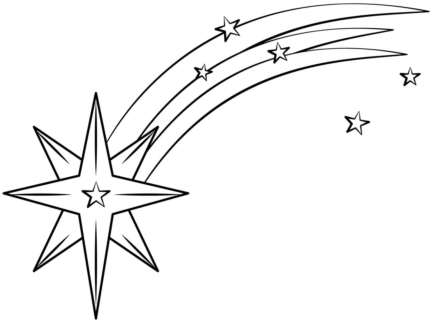 Dibujo de Estrella Fugaz Sencilla para Colorear