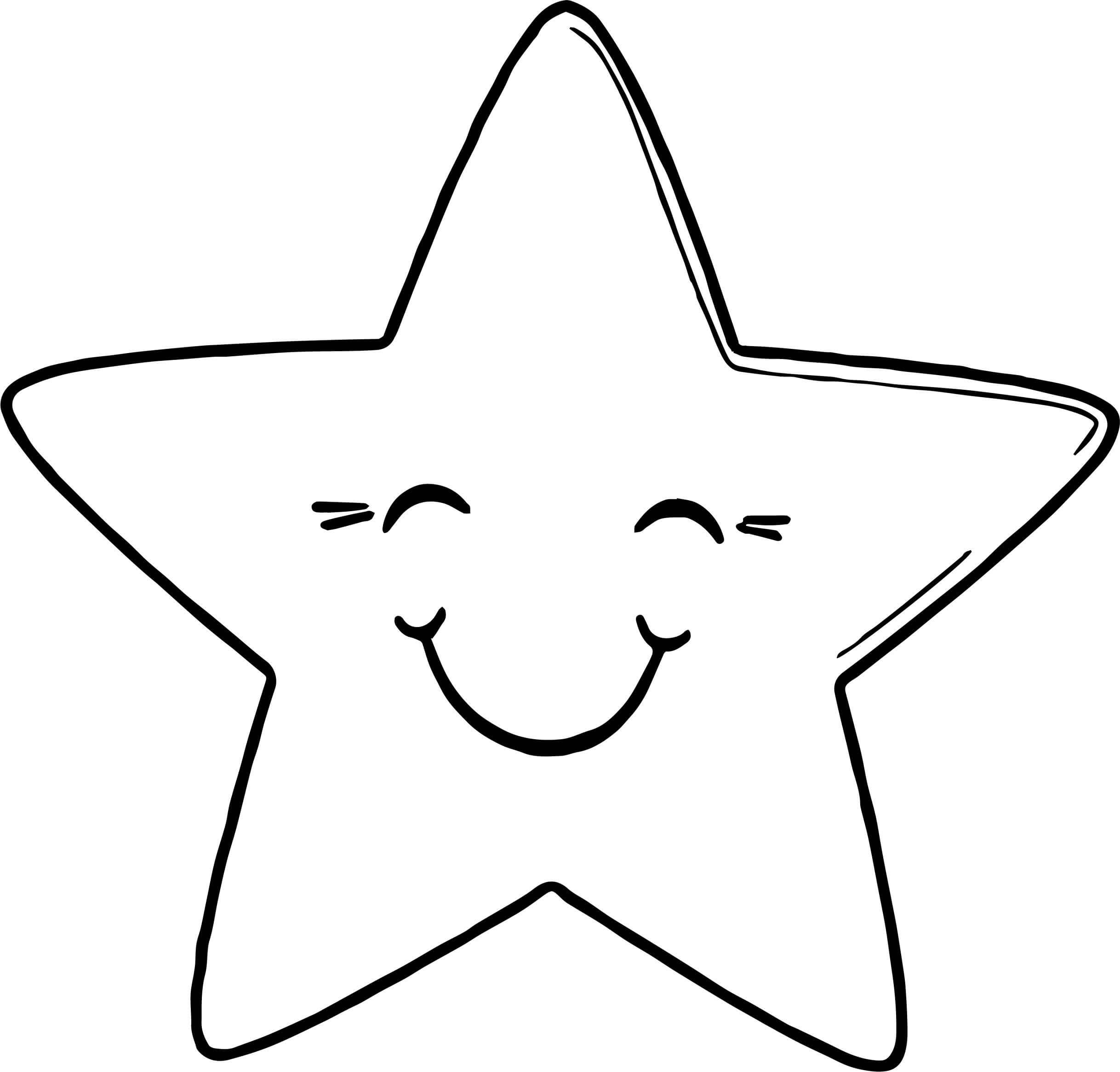 Dibujo de Estrella Sonriente para Colorear