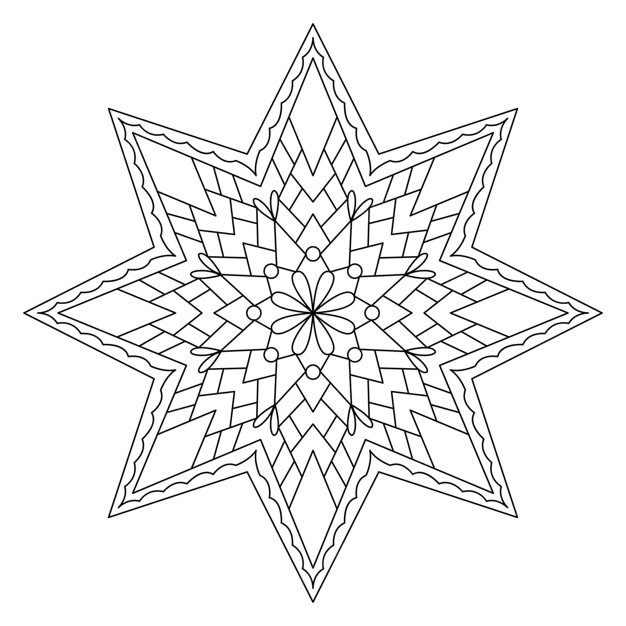 Dibujo de Estrella Zentangle para Colorear