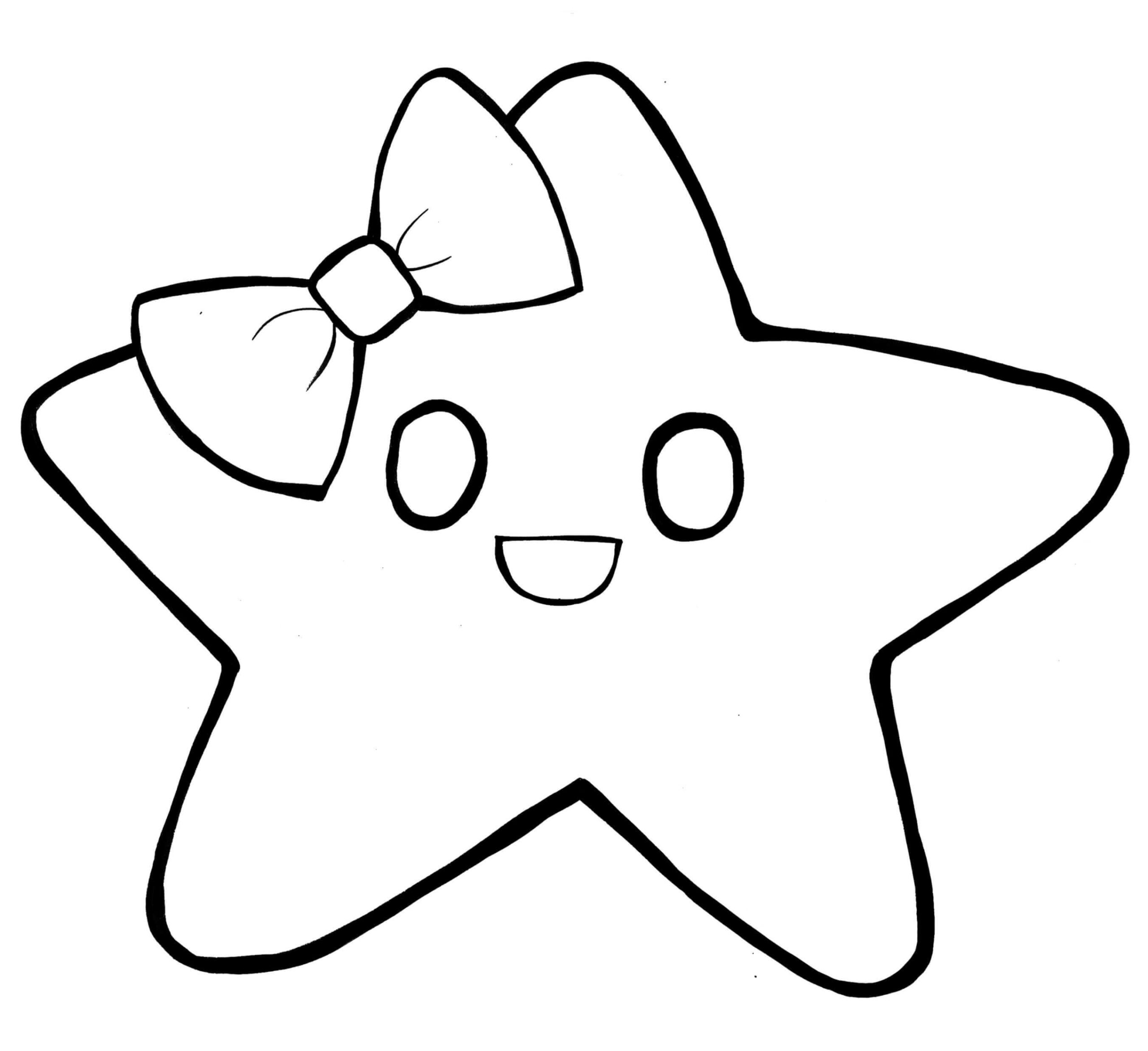 Dibujo de Estrella con Lazo Scaled para Colorear