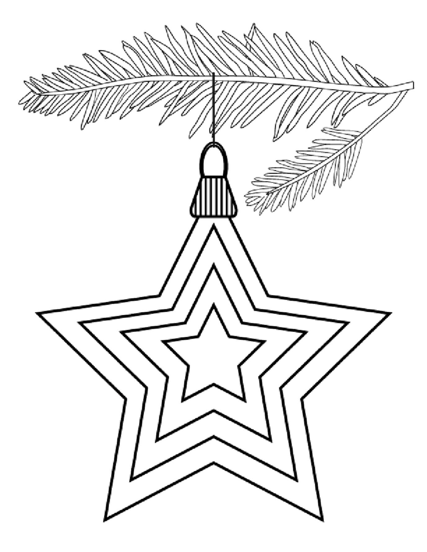 Dibujo de Estrella de Navidad para Colorear