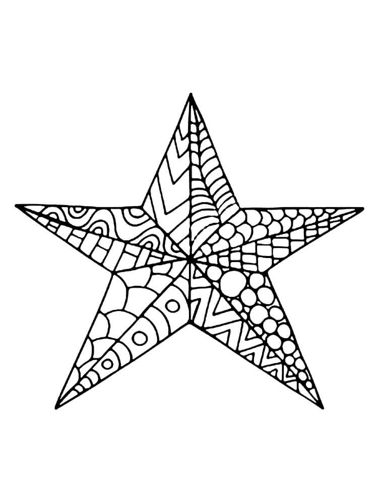 Dibujo de Estrella Es para Adultos para Colorear