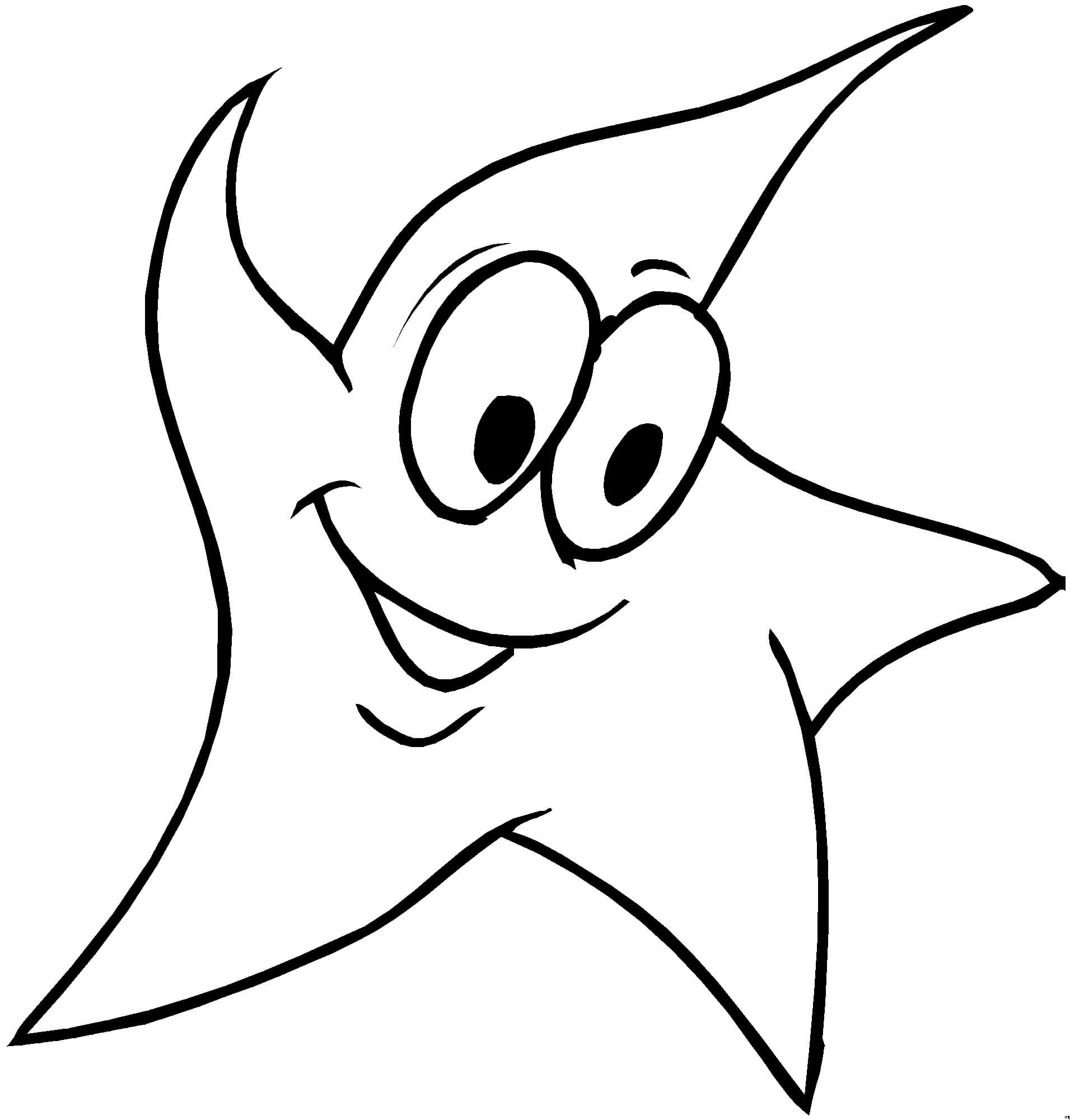 Dibujo de Estrella Que Rie para Colorear