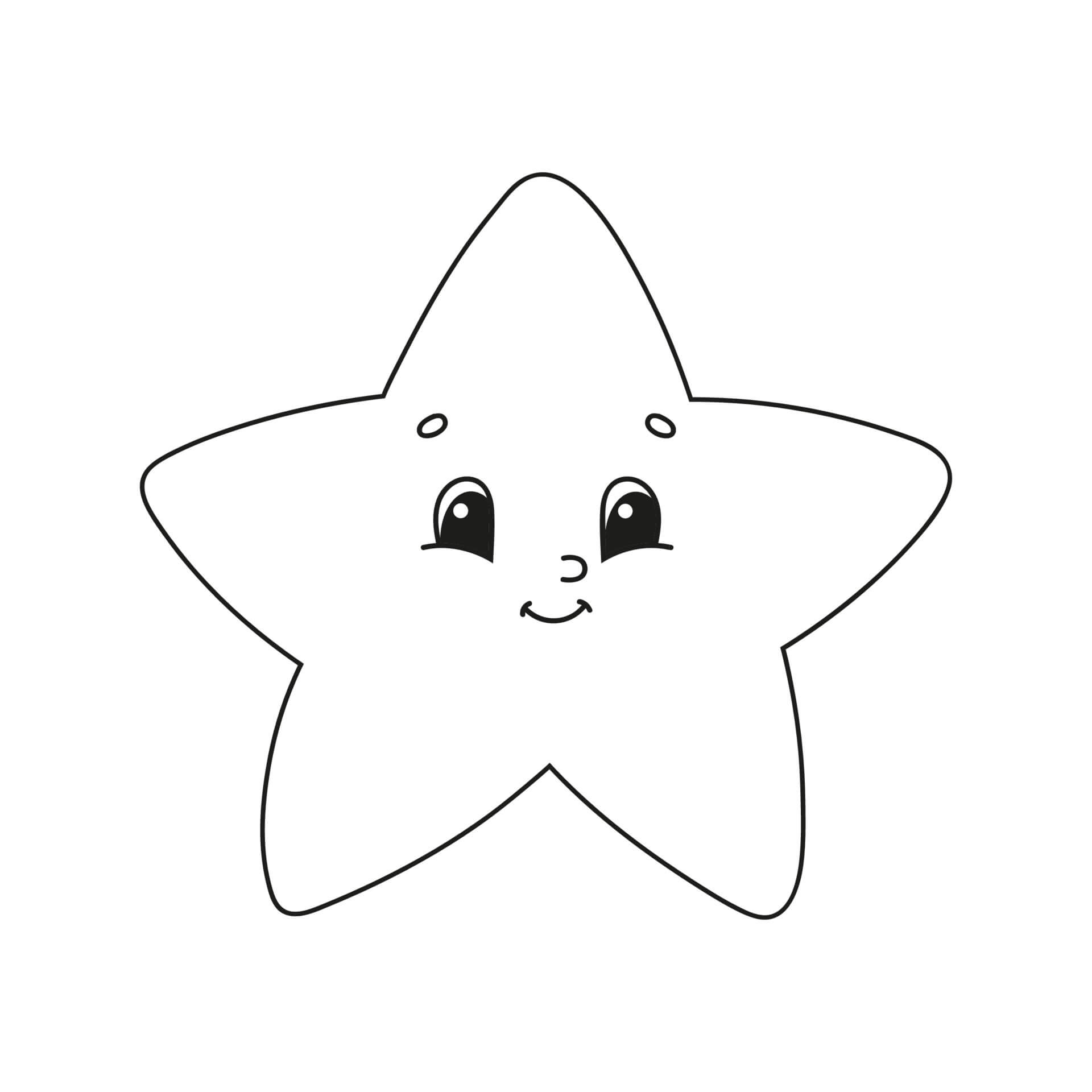 Dibujo de Estrella Sonriente Lindo para Colorear