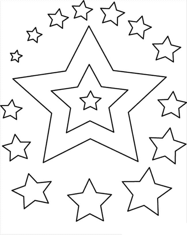 Dibujo de Estrellas Sencillas para Colorear