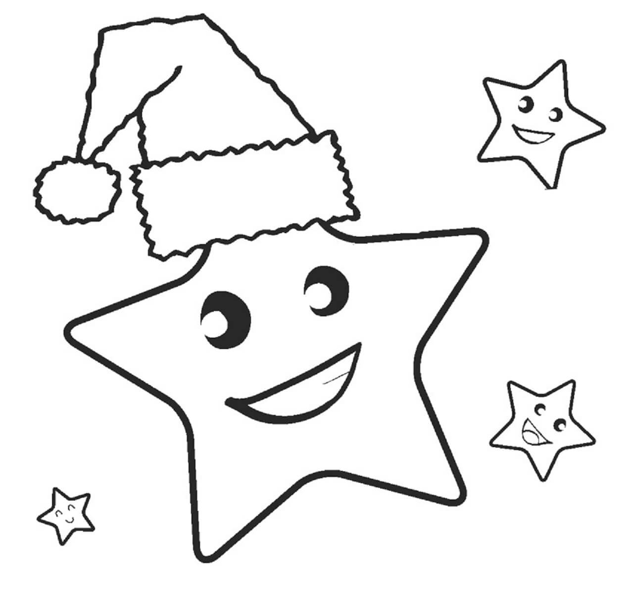 Dibujo de Estrellas en Navidad para Colorear