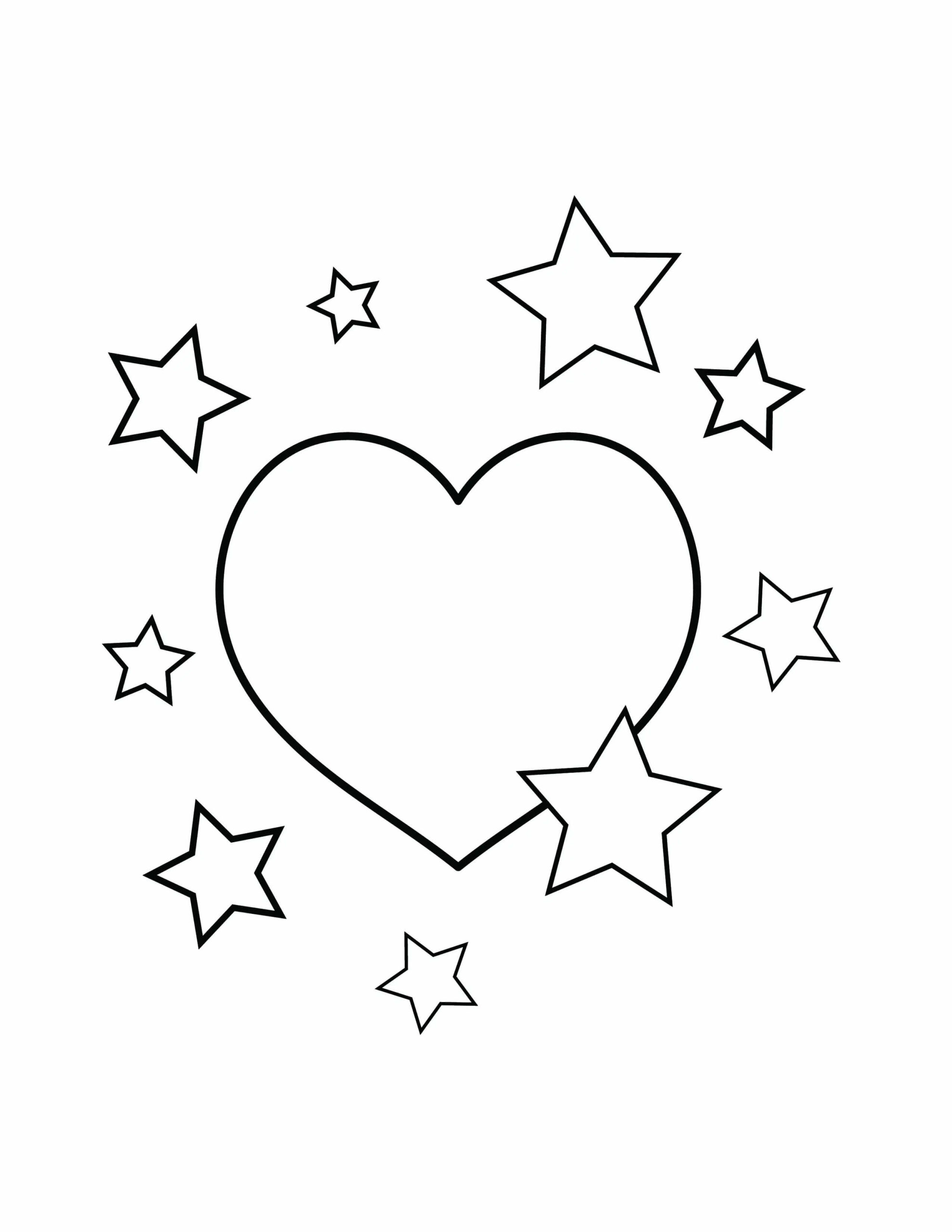Dibujo de Estrellas y corazón Scaled para Colorear