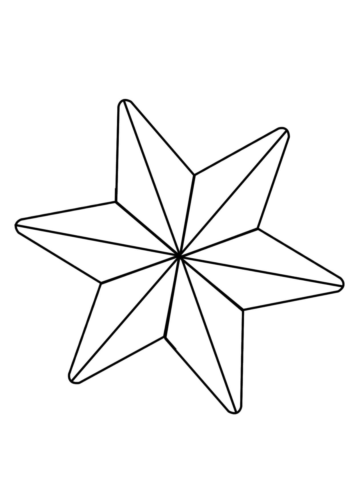 Dibujo de Hermosa Estrella de Navidad para Colorear