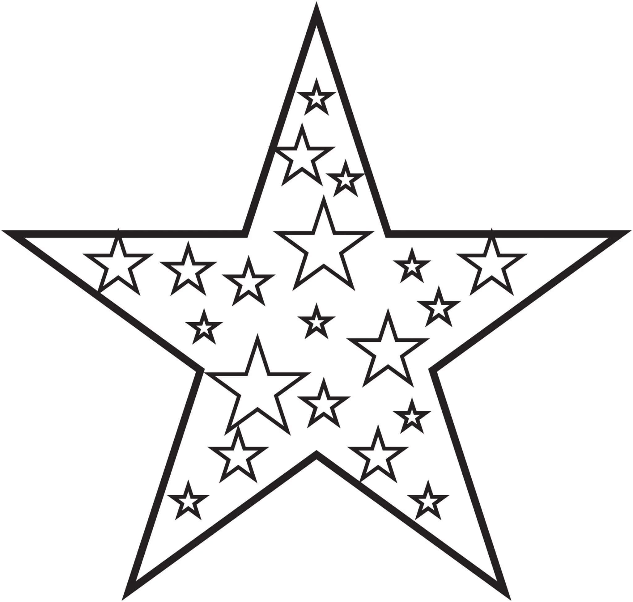 Dibujo de Hermosas Estrellas para Colorear