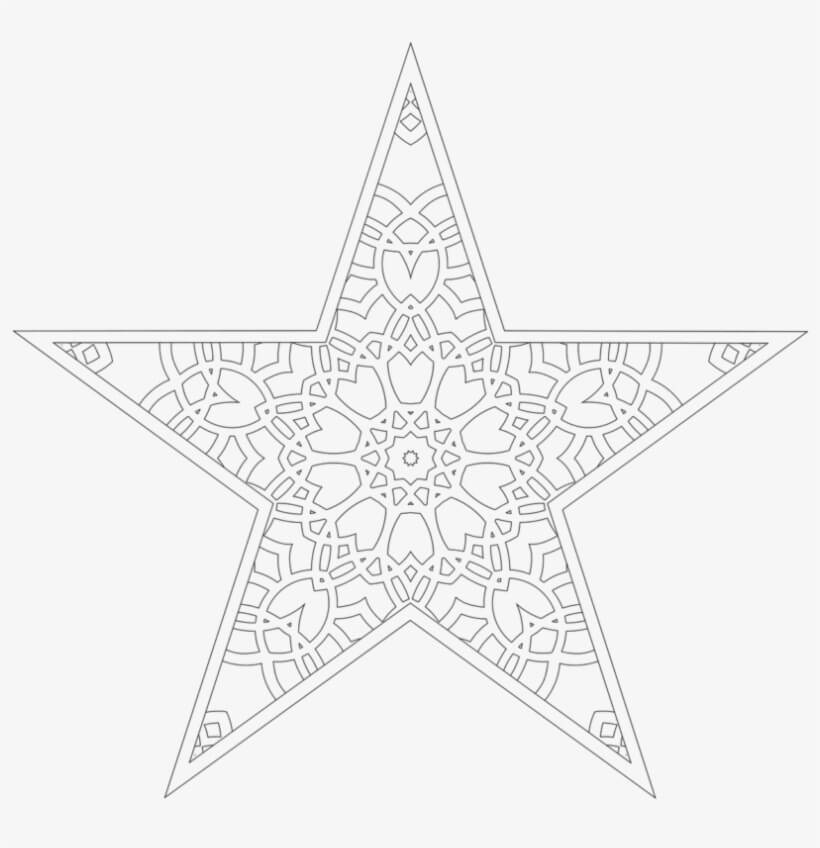 Dibujo de Mandala Estrella para Colorear