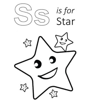 Dibujo de S Es para Estrella para Colorear