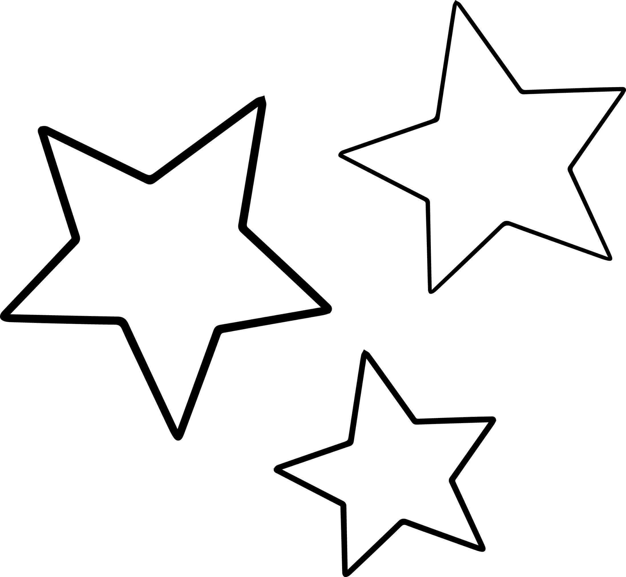 Dibujo de Tres Estrellas para Colorear